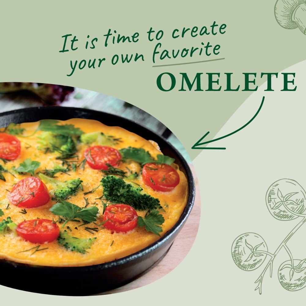 Pan omelette 3 eggs